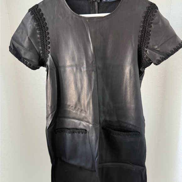 ZARA Black Leather Dress, Size Small - Picture 1 of 5